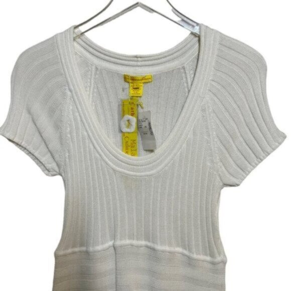 NWT Catherine Malandrino | Ivory Wide Rib Maxi Sweater Dress Size Large - Picture 2 of 11